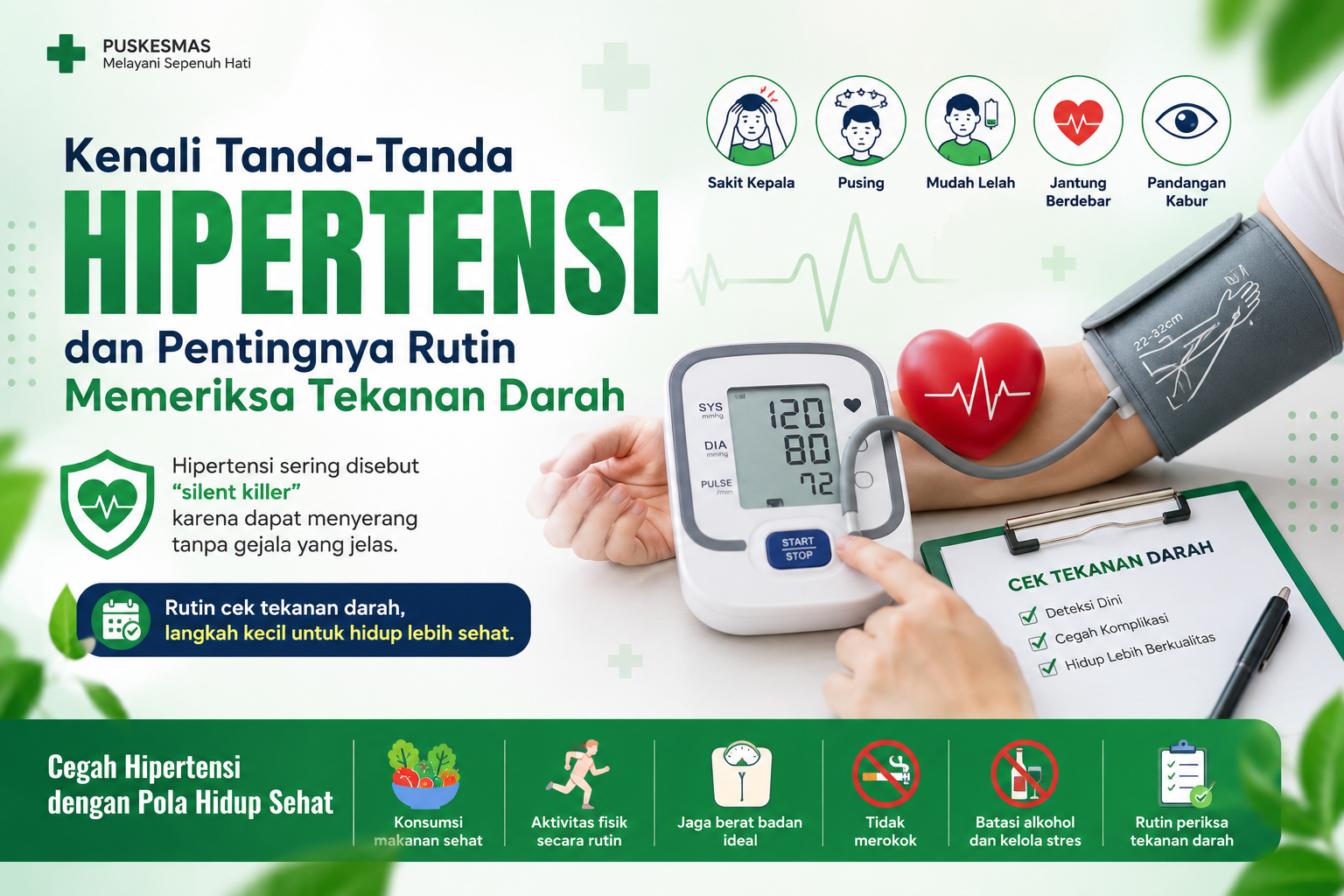 Kenali Tanda-Tanda Hipertensi dan Pentingnya Rutin Memeriksa Tekanan Darah